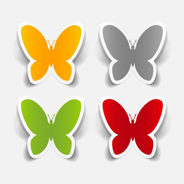 Colorful butterflies labels — Stock Vector