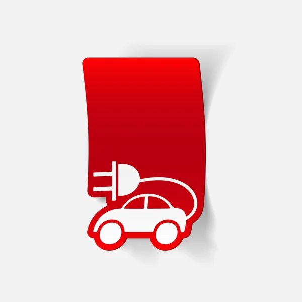 Etiqueta roja eco coche — Archivo Imágenes Vectoriales