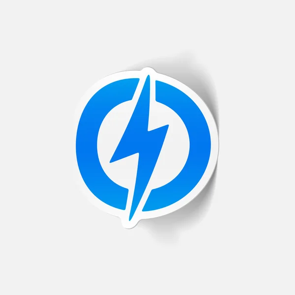 Blue lightning bolt klistermärke — Stock vektor