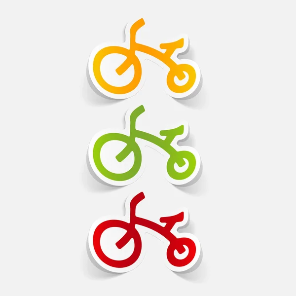 Colorful childrens bikes labels — Stock Vector