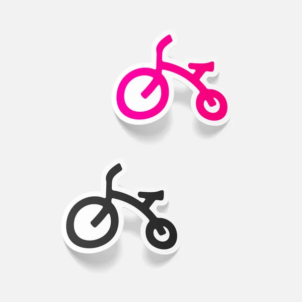 Coloridos niños bicis etiquetas — Vector de stock