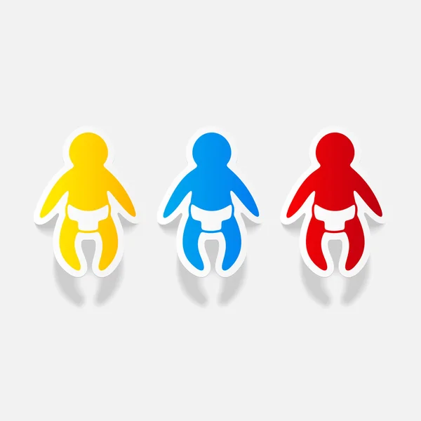 多彩的婴儿标签 — 图库矢量图片