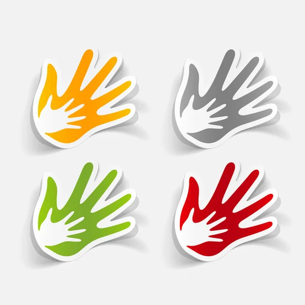 Ícones de mãos coloridas — Vetor de Stock