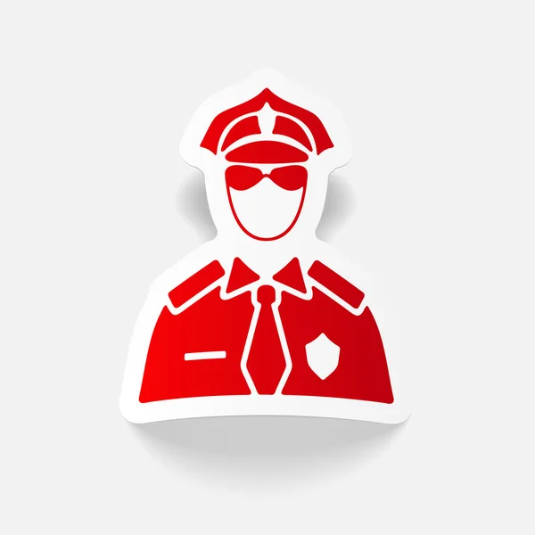 Étiquette de policier rouge — Image vectorielle