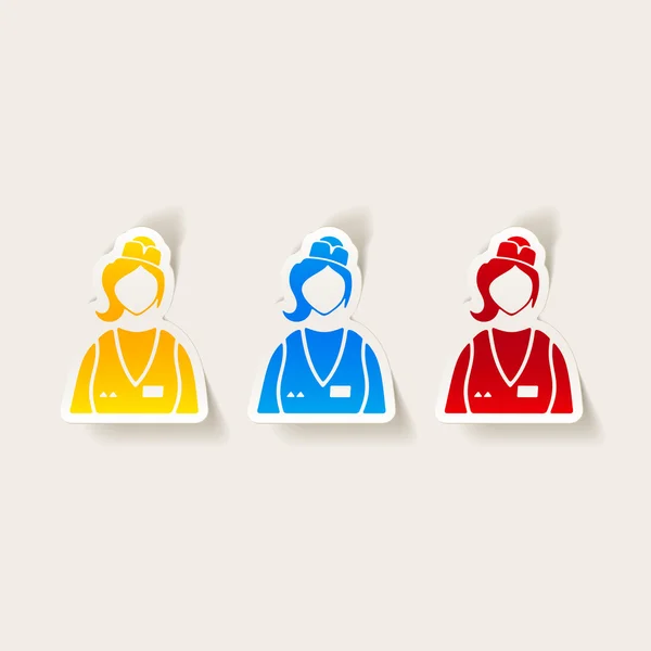 Icônes de vendeuses colorées — Image vectorielle