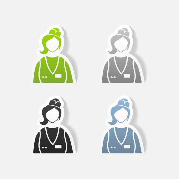 Kleurrijke saleswomen pictogrammen — Stockvector