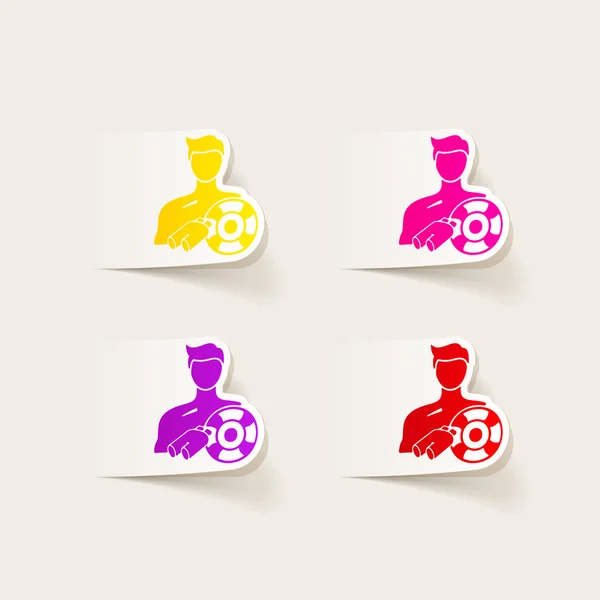 Coloridos salvavidas iconos . — Vector de stock