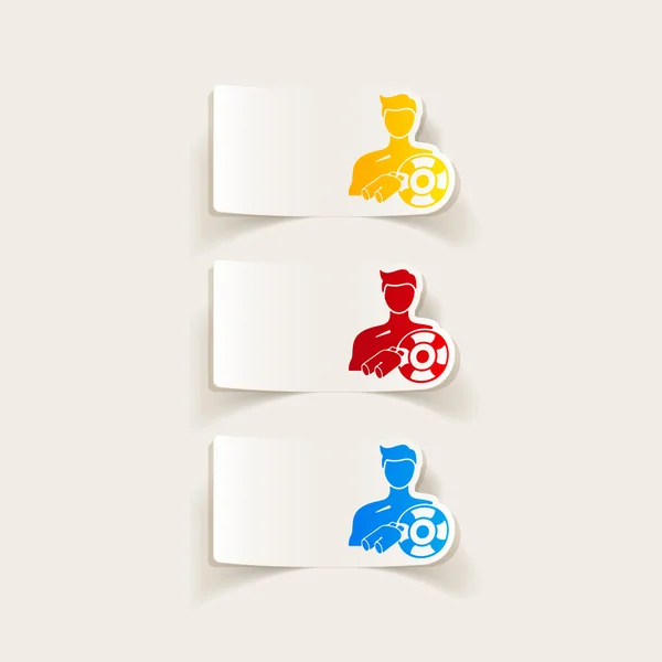 Colorful lifeguards icons. — Stock Vector