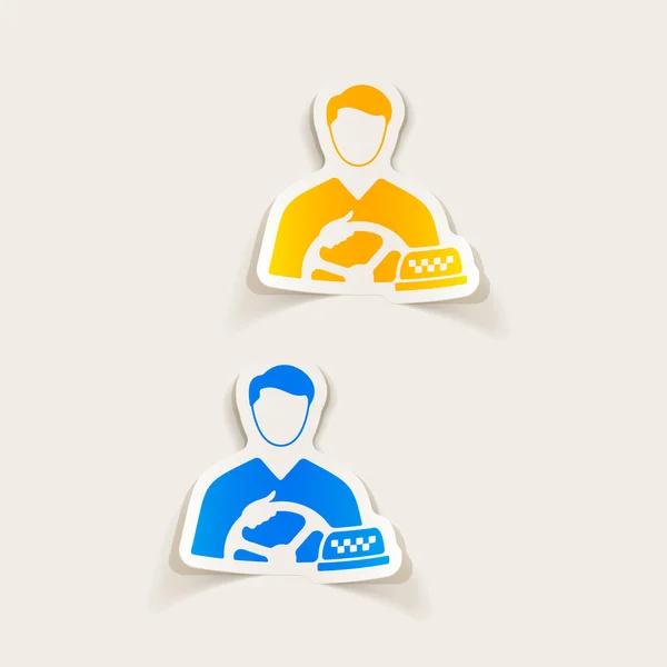 Colorful taxi drivers icons — Stock Vector