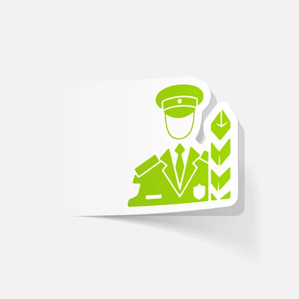 Green customs inspector icon — Stock Vector