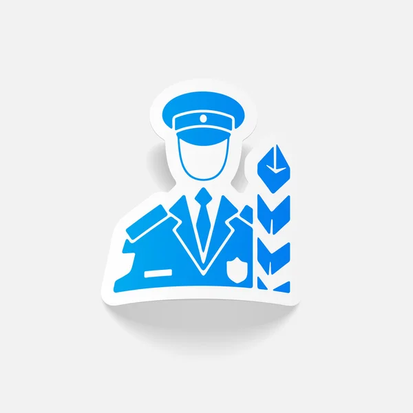 Blue customs inspector icon — Stock Vector