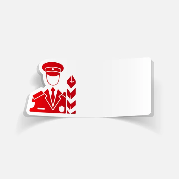 Rótulo vermelho do inspector aduaneiro — Vetor de Stock