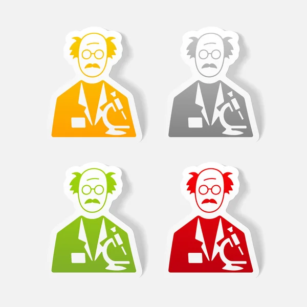 Colorful scientists icons — Stock Vector