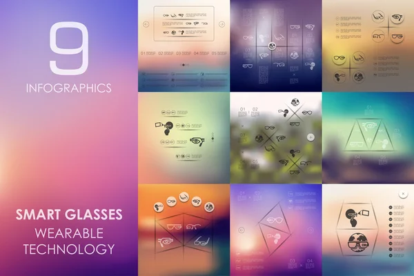 High-tech glasses vector infographics — Stockový vektor