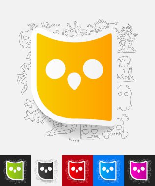 Baykuş kağıt etiket