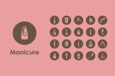 Set of manicure simple icons clipart