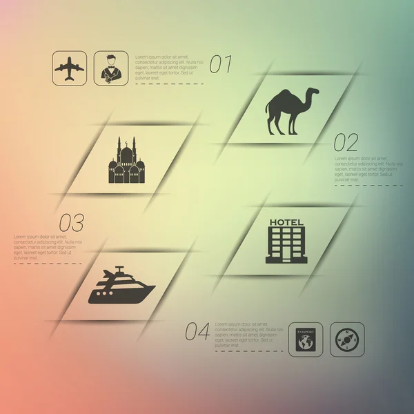 Set turismo modelli infografici — Vettoriale Stock