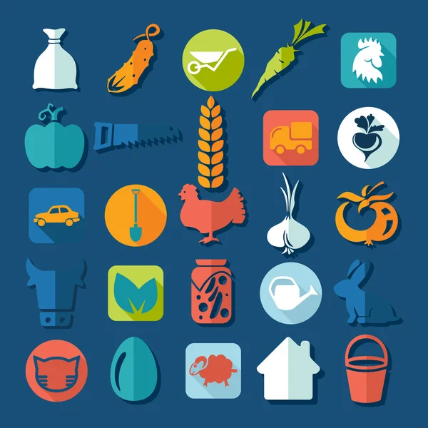 Conjunto de iconos agrícolas — Vector de stock