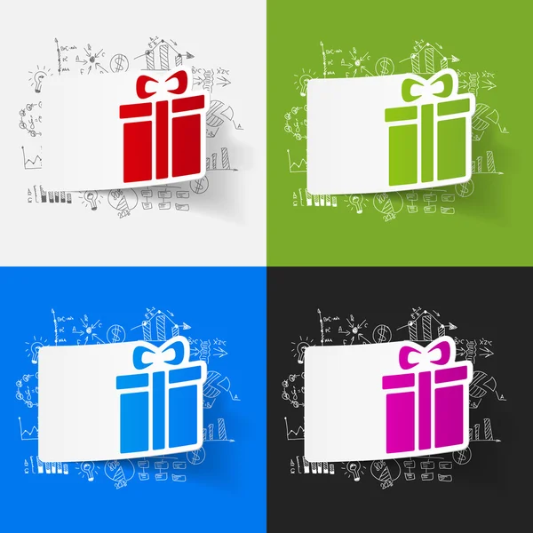 Business formulas with gift box — Stock Vector