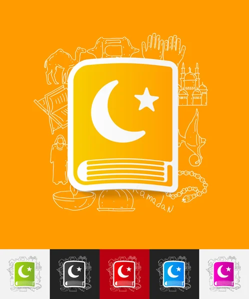 Koran paper sticker — Stock Vector