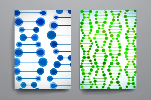 Ensemble de brochures dans le style molécule d'ADN — Image vectorielle