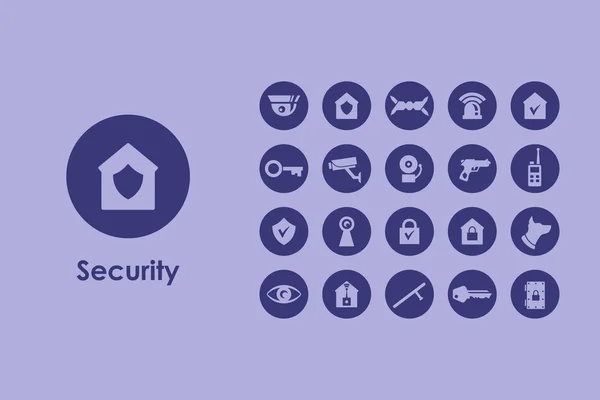 Set of security simple icons — Stock Vector