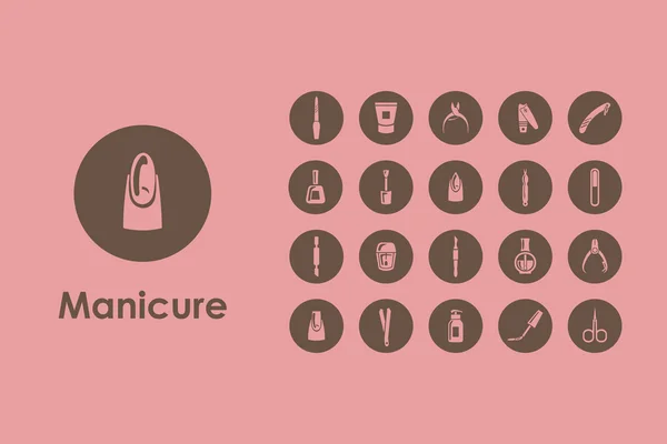 Conjunto de iconos simples manicura — Archivo Imágenes Vectoriales