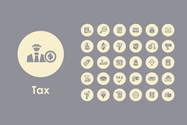 Set of tax simple icons — Stock Vector