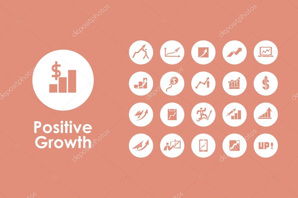 Set of positive growth simple icons