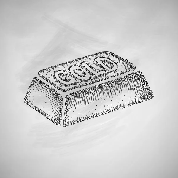Ícono de oro de lingotes dibujado — Vector de stock