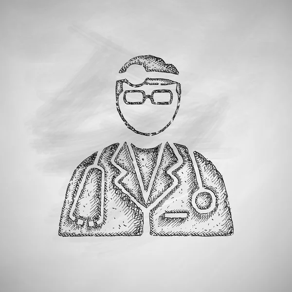 Dessiné icône médecin — Image vectorielle