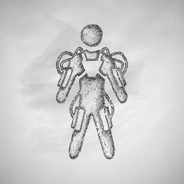 Ícone de exoesqueleto desenhado —  Vetores de Stock