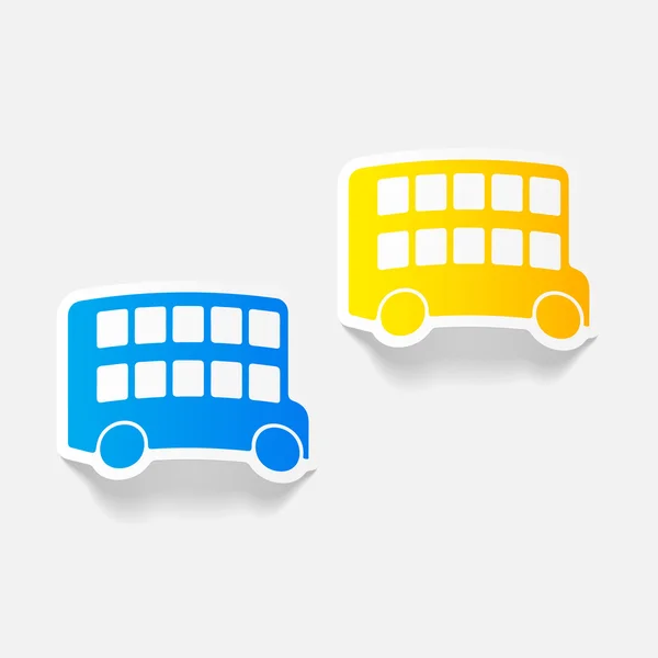 Bus à deux étages design réaliste — Image vectorielle