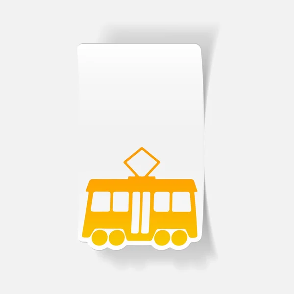 Tramvay gerçekçi tasarım — Stok Vektör