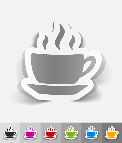 Cup of coffee realistic design — Stock Vector