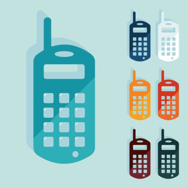 Düz tasarım: eski cep telefonu