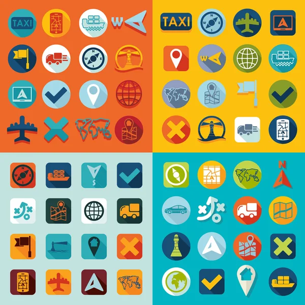 Set of navigation icons — Stock Vector