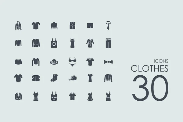 Reihe von Kleidungssymbolen — Stockvektor