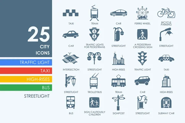 Set of city icons — Stock Vector