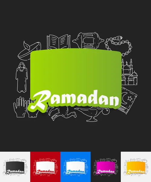 Pegatina de papel Ramadán — Vector de stock