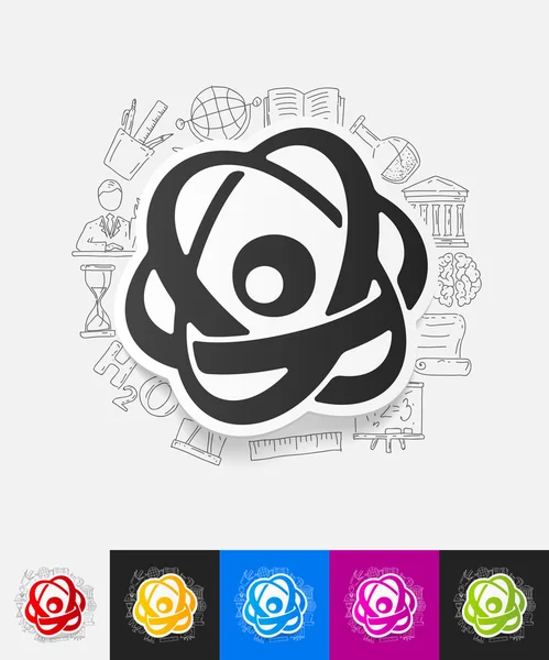 Атомная бумажная наклейка — стоковый вектор