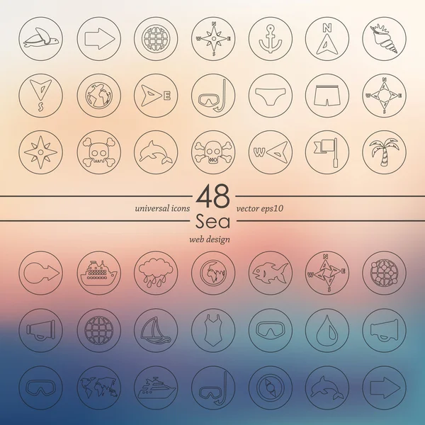 海のアイコンのセット — ストックベクタ