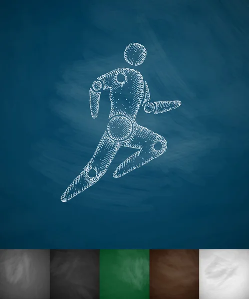 Hand drawn runner icon — Stock Vector