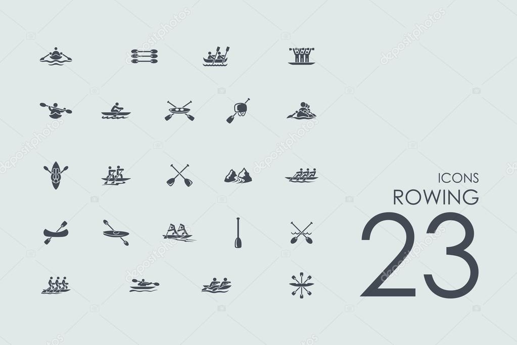 Set of rowing icons