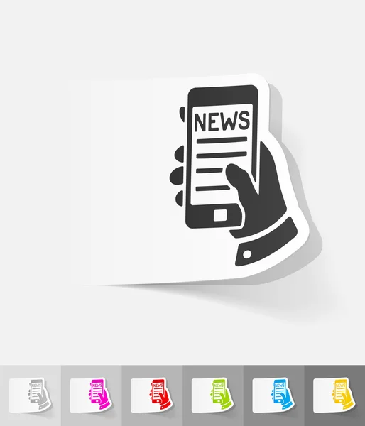 Realistic news in smartphone — Stock Vector