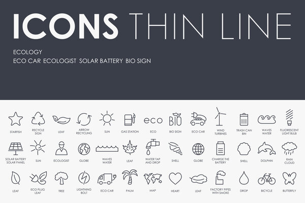 ecology Thin Line Icons