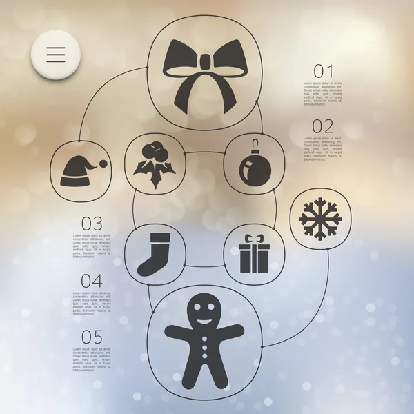 Noël fond infographique — Image vectorielle