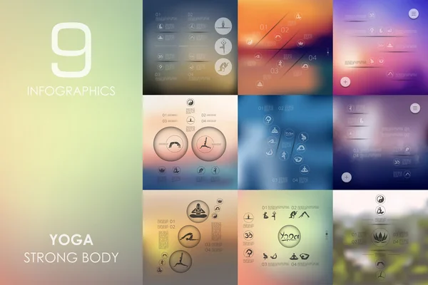 Sfondo infografico yoga — Vettoriale Stock