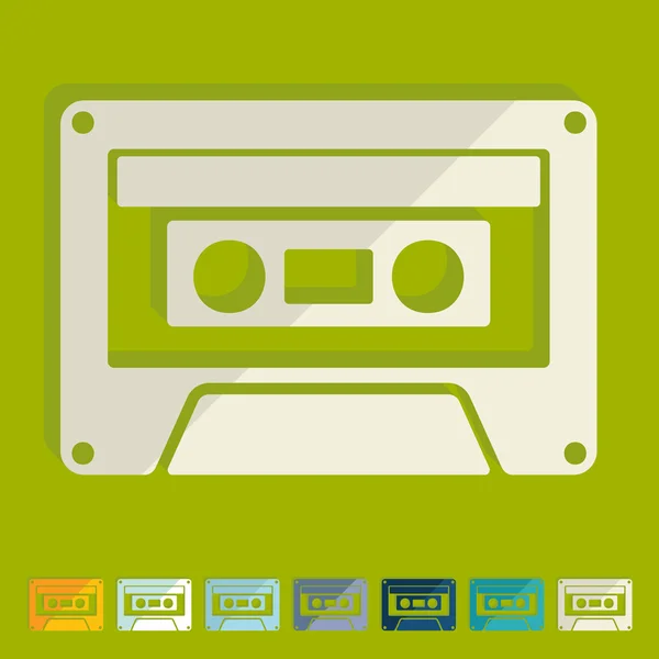 Audiocassette plat ontwerp — Stockvector