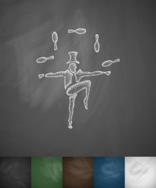 Hand drawn juggler icon vector Hand drawn juggler icon vector